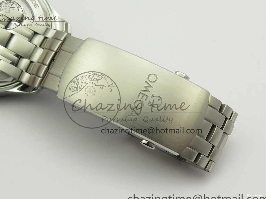 0113 Effortless 2018 Seamaster Diver 300M OMF Best Edition Blue Ceramic Gray Dial on SS Bracelet A8800 (Black Balance Wheel) 7958